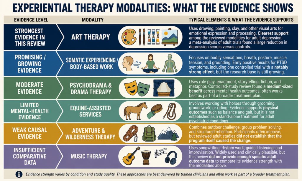 Evidence for Experiential Therapy Modalities