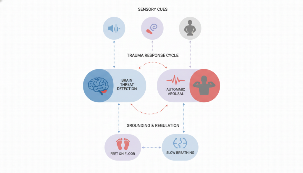 How the body stores trauma through nervous system stress responses