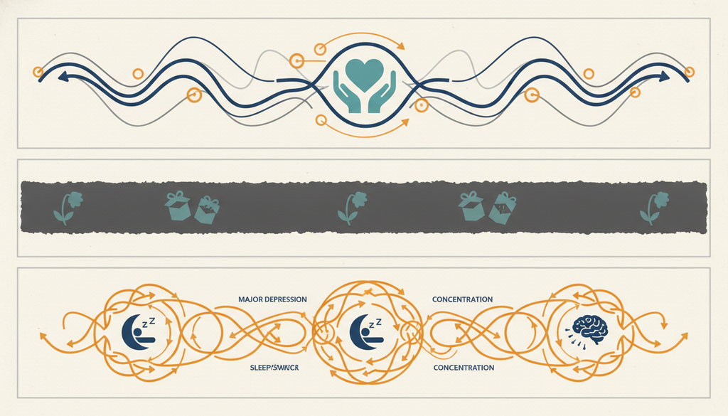 Visual comparison of anticipatory grief, depression, and generalized anxiety