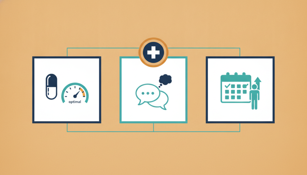 Adult ADHD treatment options including medication, therapy, and daily skills