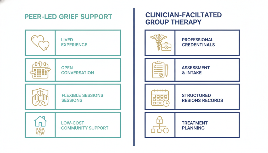 Peer-led grief support versus clinician-facilitated grief group therapy