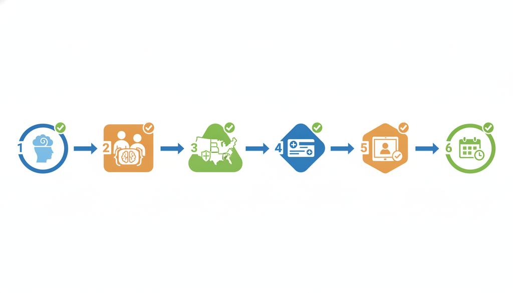 Steps to verify mental health licensure, insurance coverage, and telehealth eligibility